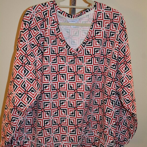 LIZ CLAIBORNE Women's Thick Cotton Fleece Lined Sweat Shirt Geometric  NWT - Picture 4 of 8